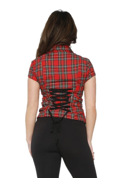Red Tartan Zip Top