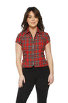 Red Tartan Zip Top