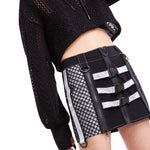 Reflective Diamond Grid Skirt