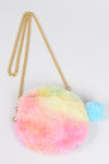 Round Multi Color Fur