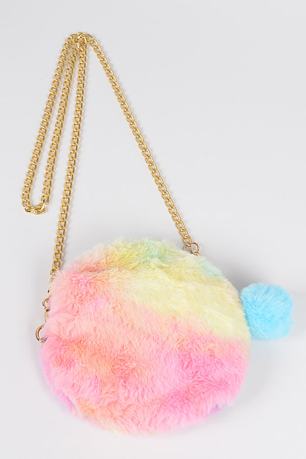 Round Multi Color Fur