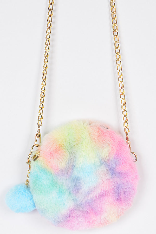 Round Multi Color Fur
