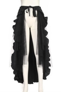Steampunk Wrap Ruffle Skirt Blk