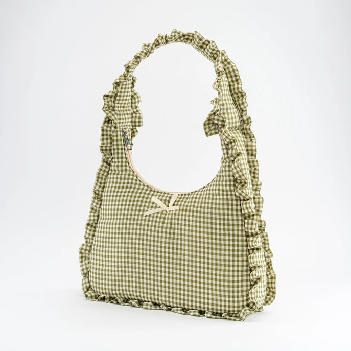 Sage Ruffled Bow Bag