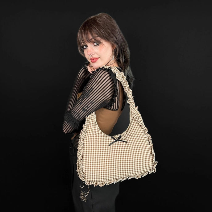 Sage Ruffled Bow Bag