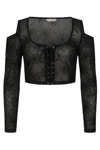 Seraphina Mesh Black Web Top