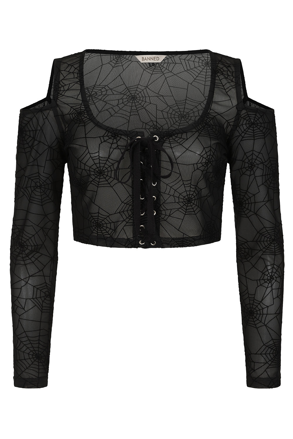 Seraphina Mesh Black Web Top