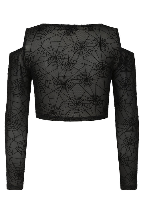 Seraphina Mesh Black Web Top