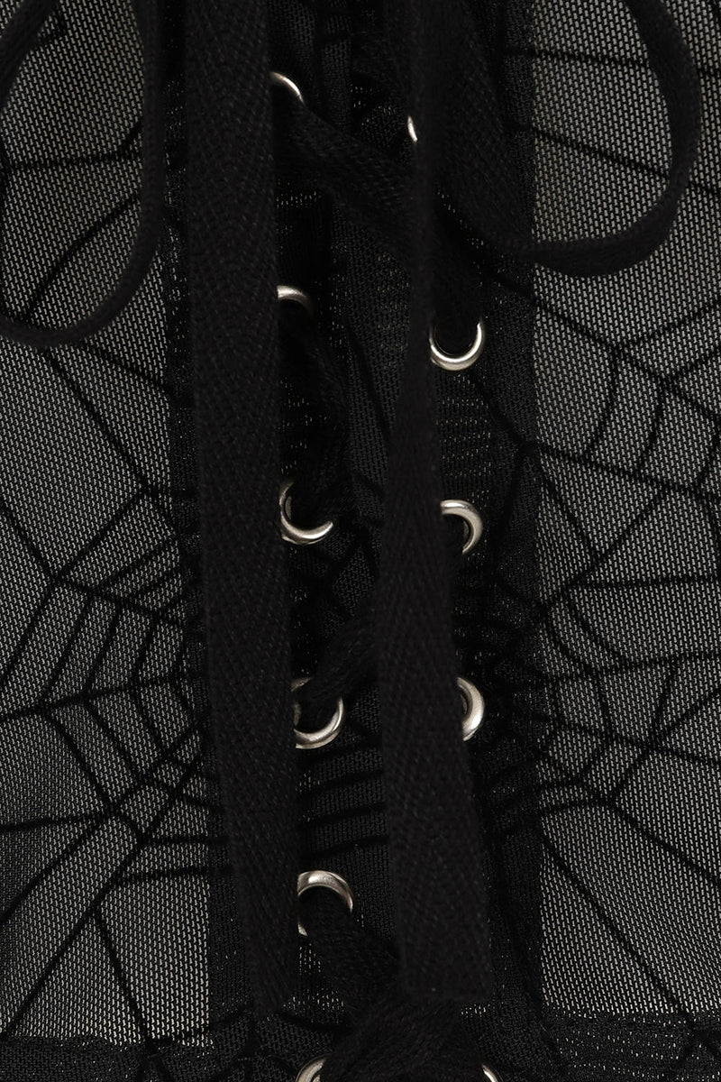 Seraphina Mesh Black Web Top