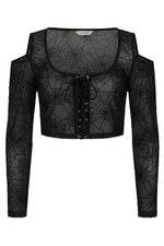 Seraphina Mesh Black Web Top