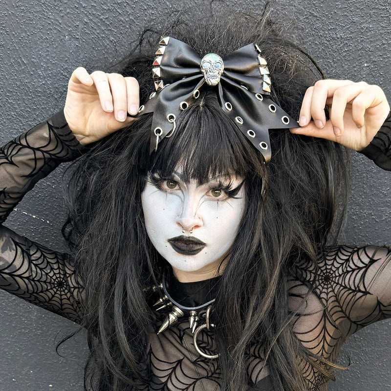 Skull Punk Stud Bow