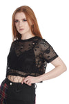 Skull Queen Cropped Mesh Top