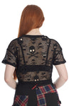 Skull Queen Cropped Mesh Top