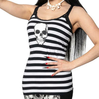 Skull Striped Lace Cami