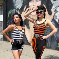 Skull Striped Lace Cami