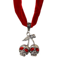 NK-Skull Cherries Red Choker