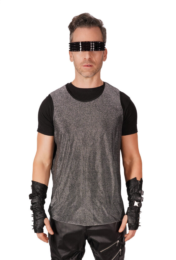 Sleeveless Knit Tank Silver