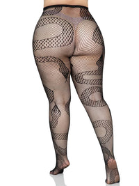 Snake Net Tights-Plus