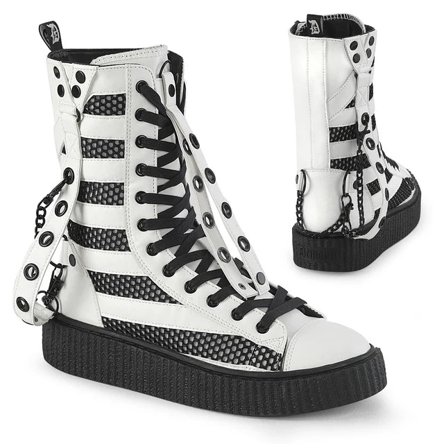 Sneeker-325 Blk/White Striped