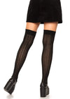 Spandex Black Rib Knit Over Kne