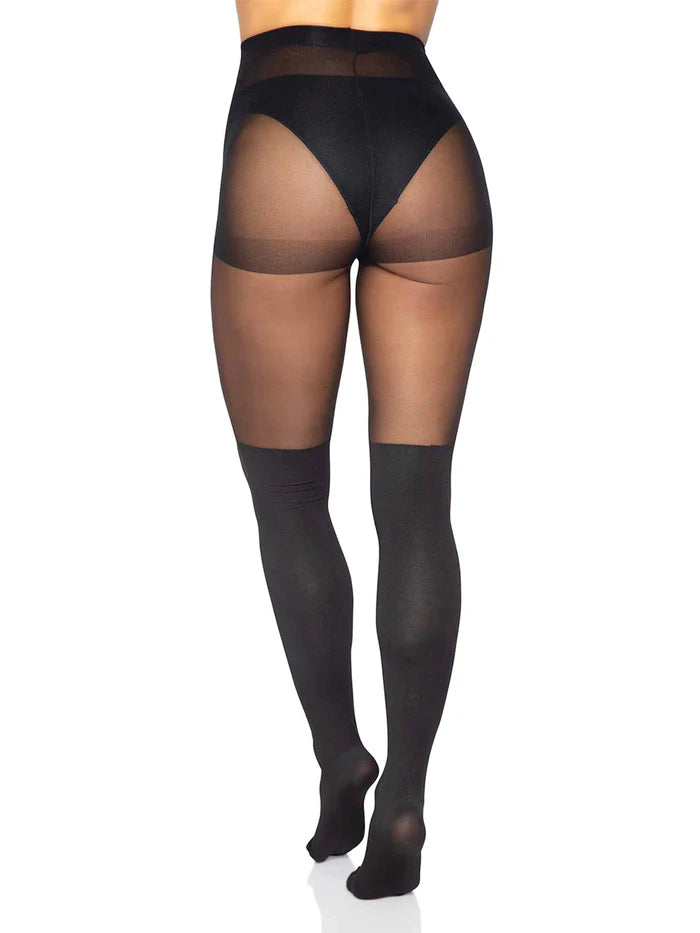 Spandex Opaque Cross Pantyhose