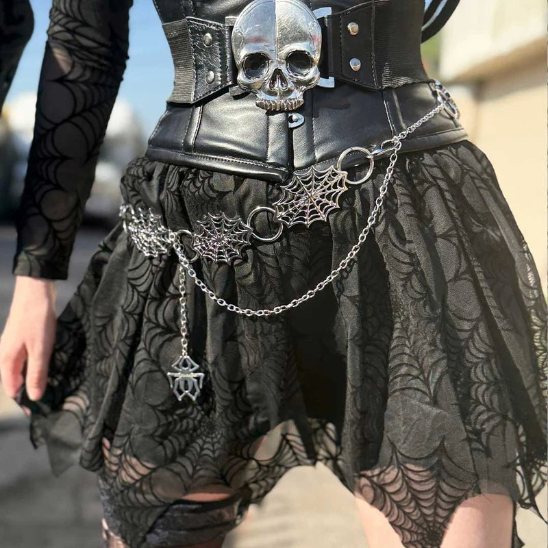 Spiderweb Chain Belt Sil