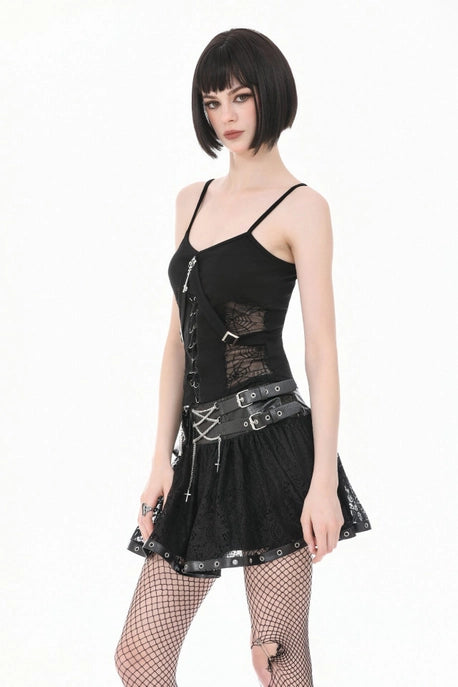Spiderweb Lace-up Corset Top