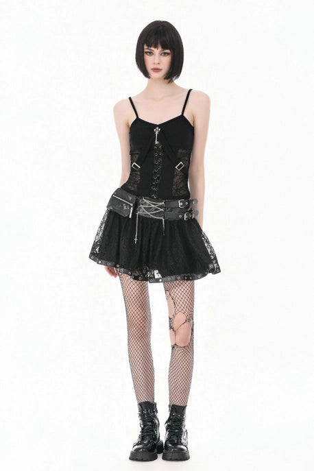 Spiderweb Lace-up Corset Top