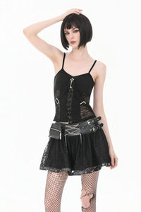 Spiderweb Lace-up Corset Top
