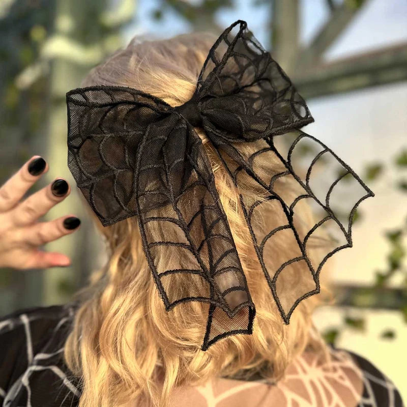 Spiderweb Lace Hair Bow