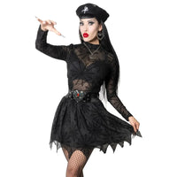 Spiderweb Mesh Mock Neck Top