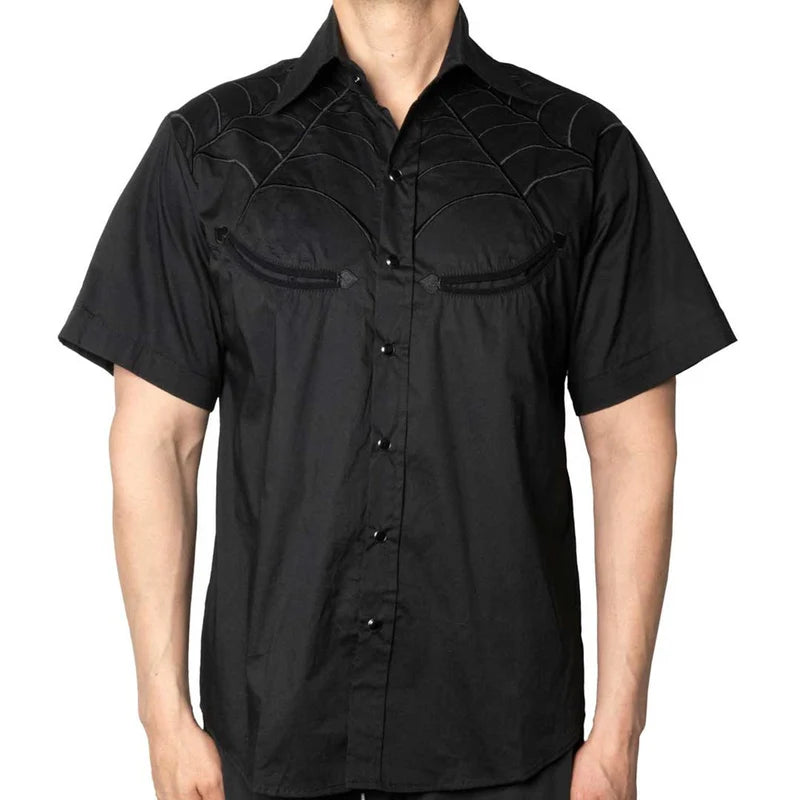 Spiderweb Western Shirt Black