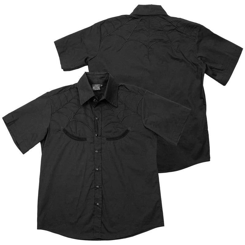 Spiderweb Western Shirt Black