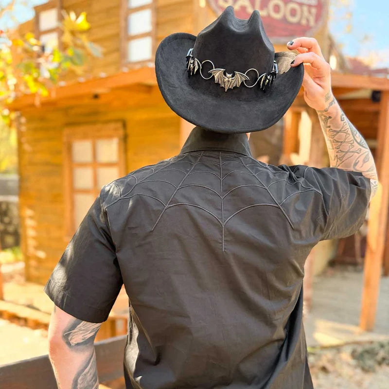 Spiderweb Western Shirt Black