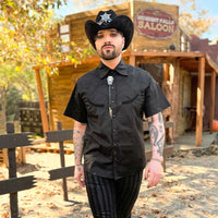 Spiderweb Western Shirt Black