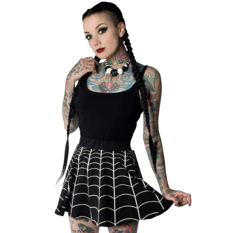 Web White Skater Skirt