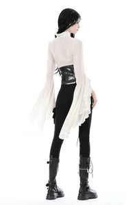 Steampunk Bell Sleeve Top-Beige
