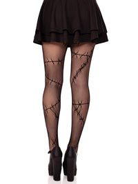 Stitched Up Net Tights Blk