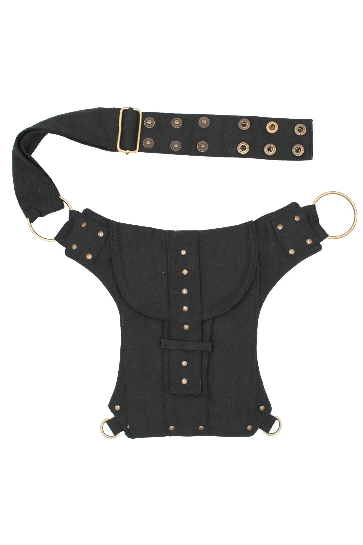 Studded Canvas Belt Bag w/leg