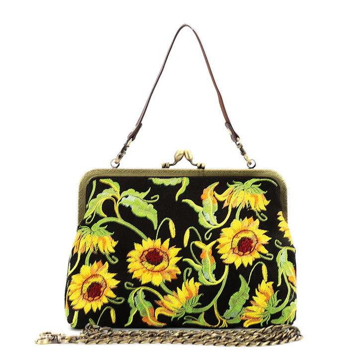 Sunflower KissLock Bag-blk