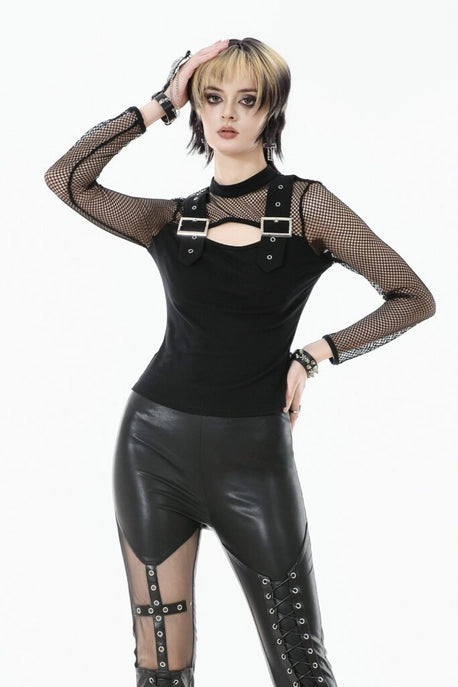Punk Top W/ Buckles & Mesh