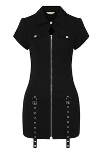 Tartan Night Zip Dress Blk