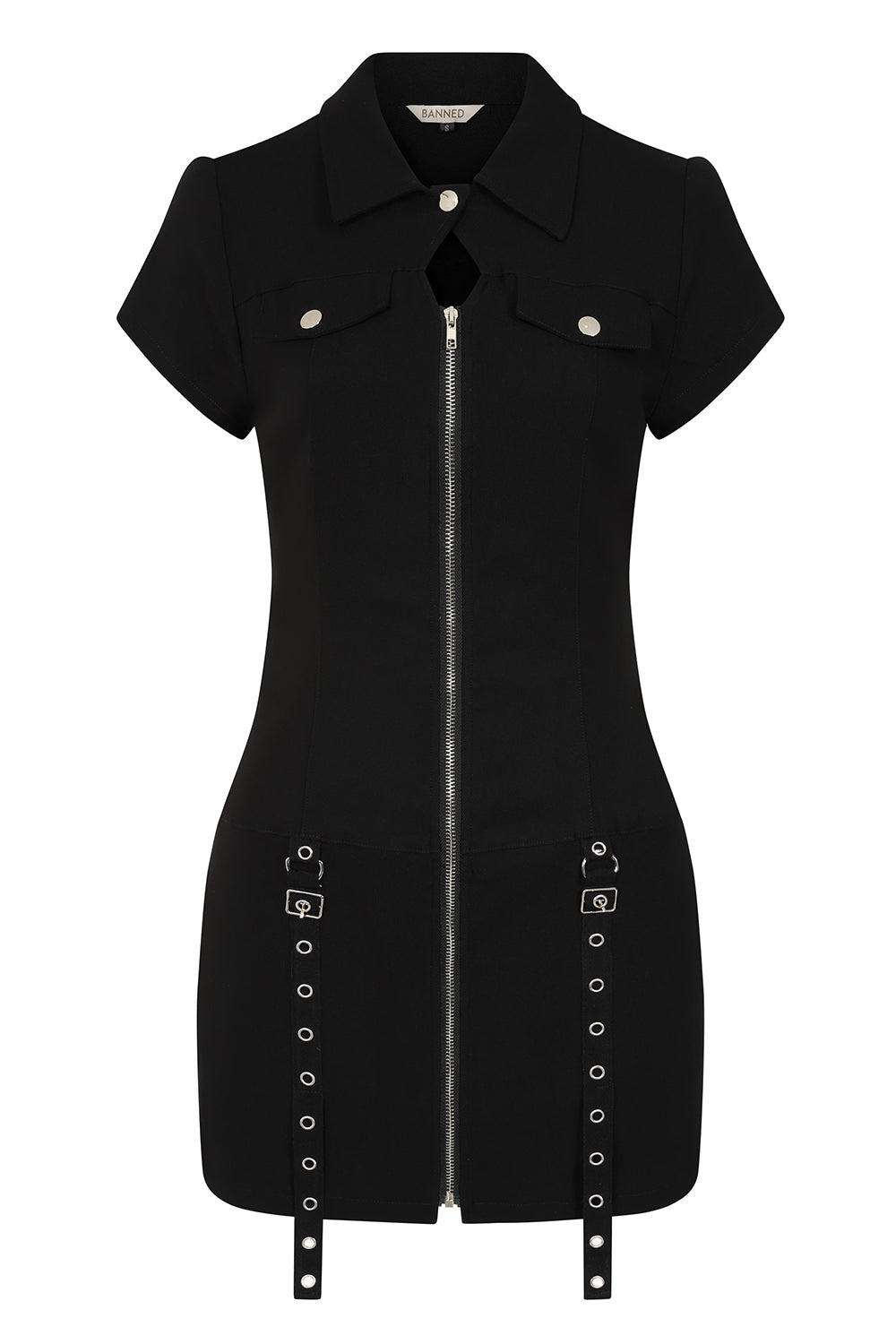 Tartan Night Zip Dress Blk