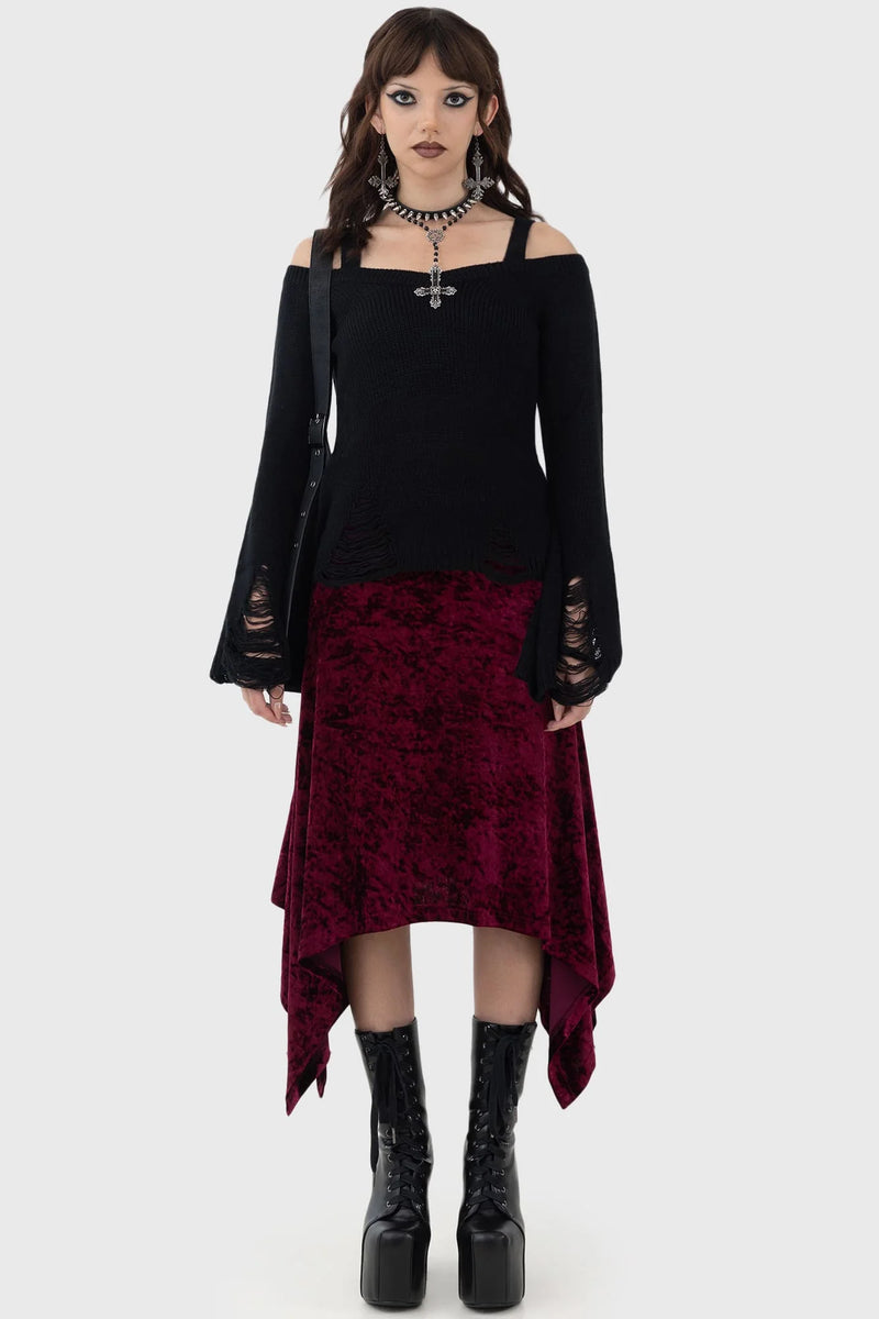 Tinted Sorrow Skirt Burgundy