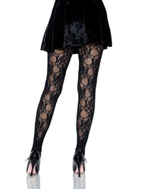 Tori Floral Lace Tights Black