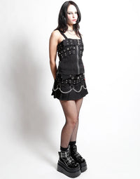 Triple Belted Corset Black