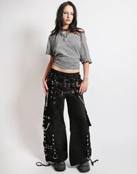 Triple Beltled Pant Black