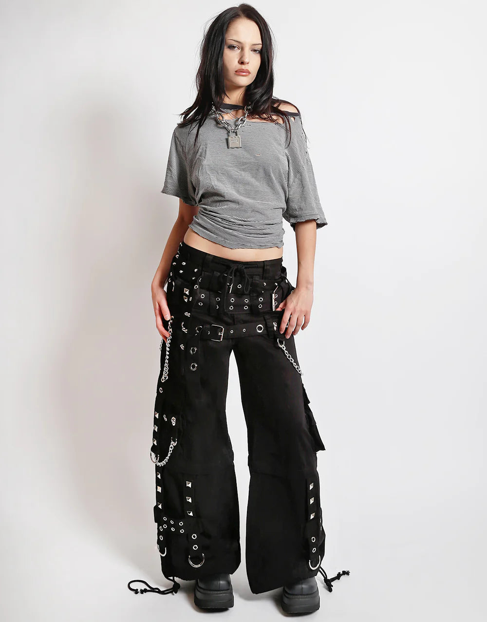 Triple Beltled Pant Black