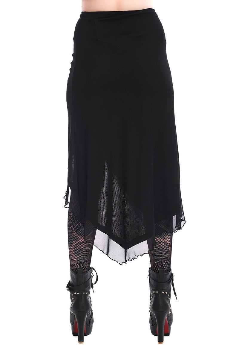 Umbra Mesh Black Ruched Skirt