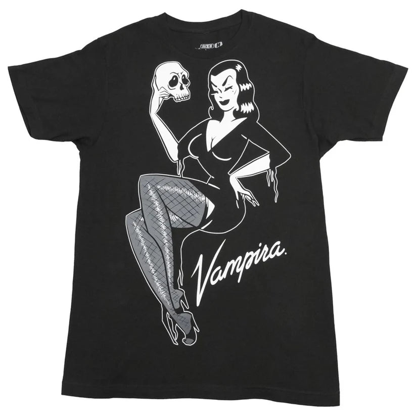 Vampira Jumbo Skull Pin-up Shir